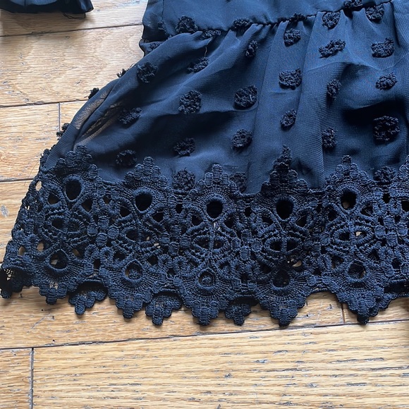 LULUS Lust or Love Black Embroidered Lace Long Sleeve Dress size S. - Picture 12 of 16